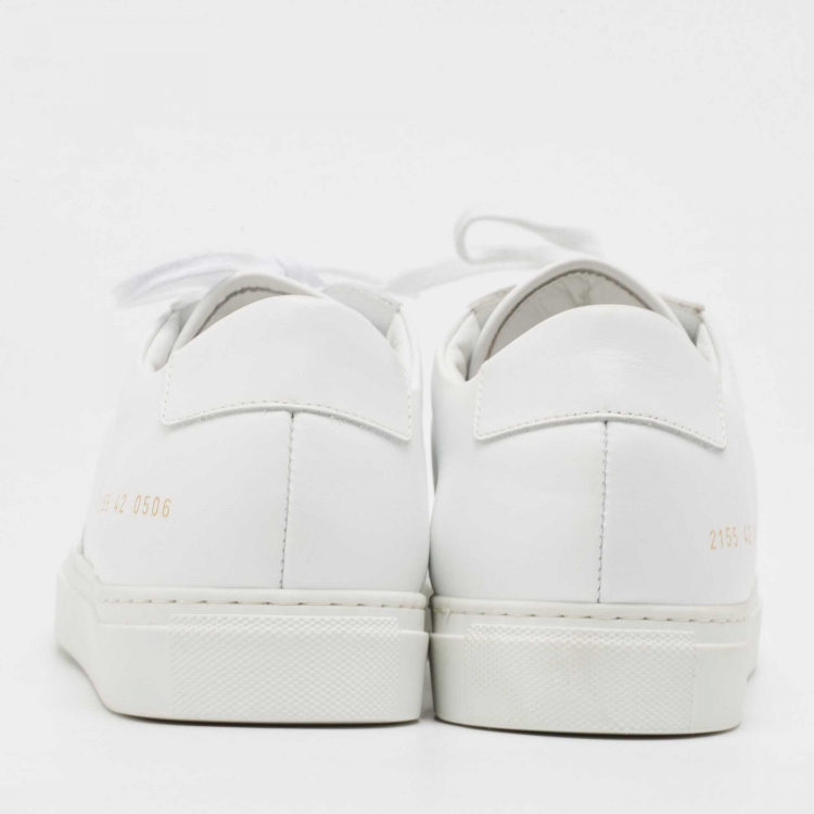 Pre Owned Common Projects White Leather Achilles Low Top Sneakers Size 42