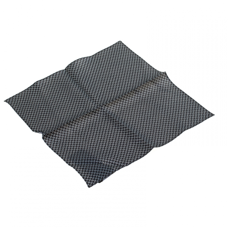 Pre Owned D & G Black Mini Oval Printed Silk Pocket Square