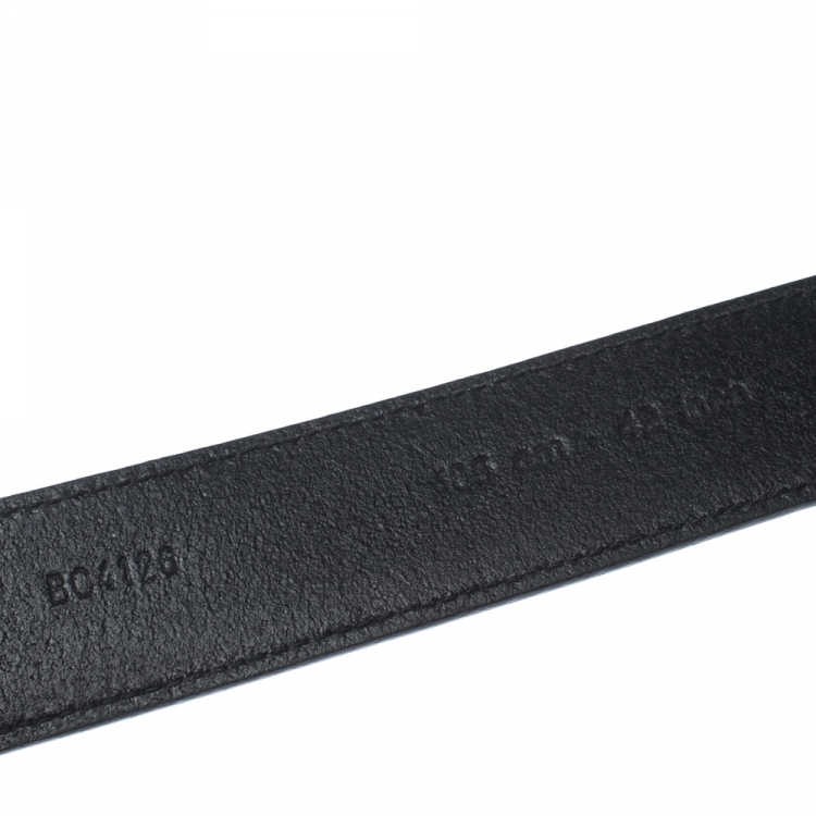 Pre Owned  D&G Black Leather Logo Buckle Belt 105CM