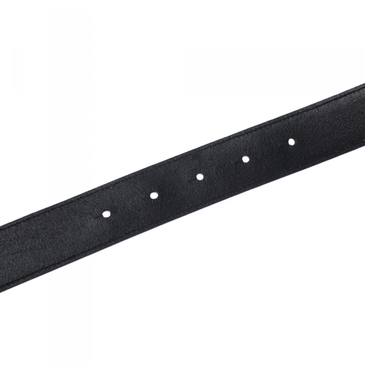 Pre Owned  D&G Black Leather Logo Buckle Belt 105CM