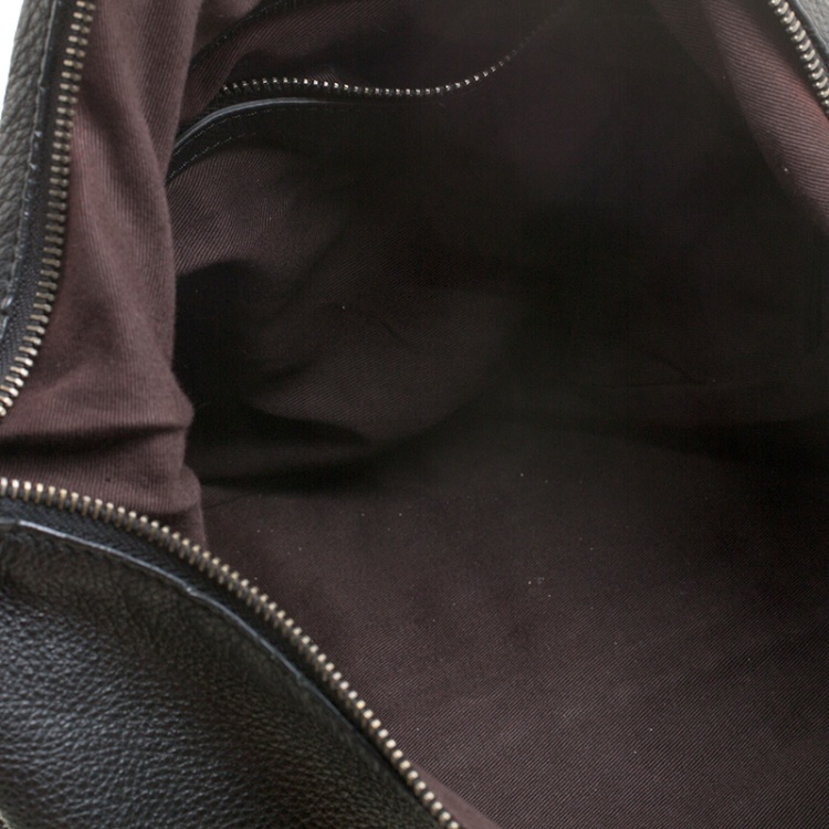 Pre Owned D&G Black Pebbled Leather Messenger Bag
