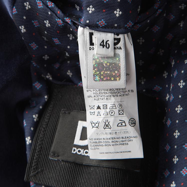 Pre Owned D&G Blue Velvet Tailored Blazer S