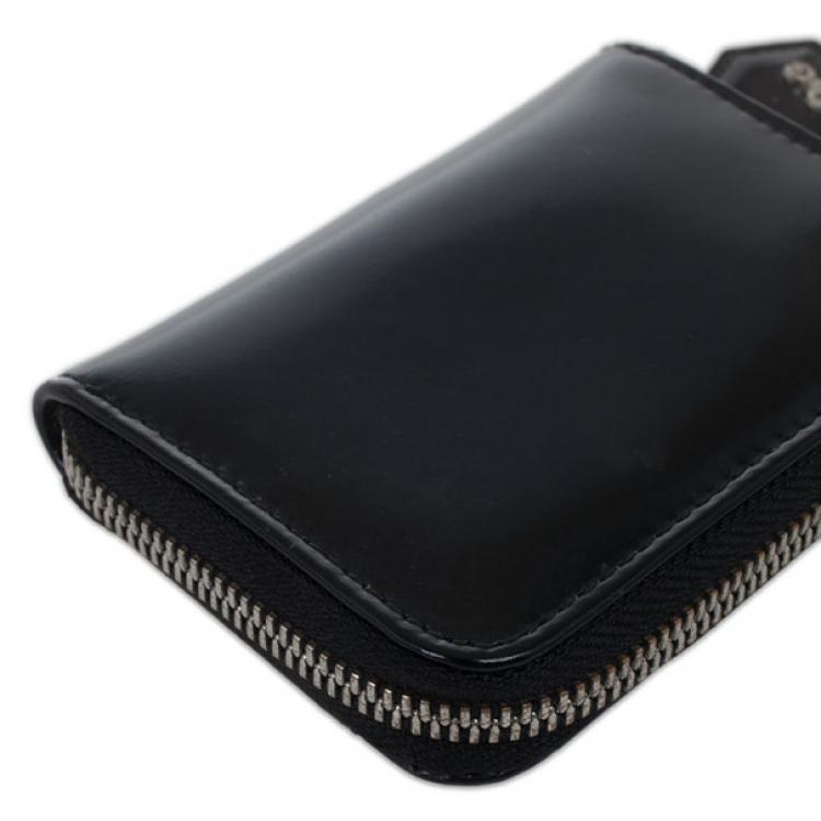 Pre Owned D and G Black Patent Compact Zippy Wallet