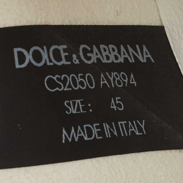 Pre Owned Dolce & Gabbana White Fabric Airmaster Low Top Sneakers Size 45