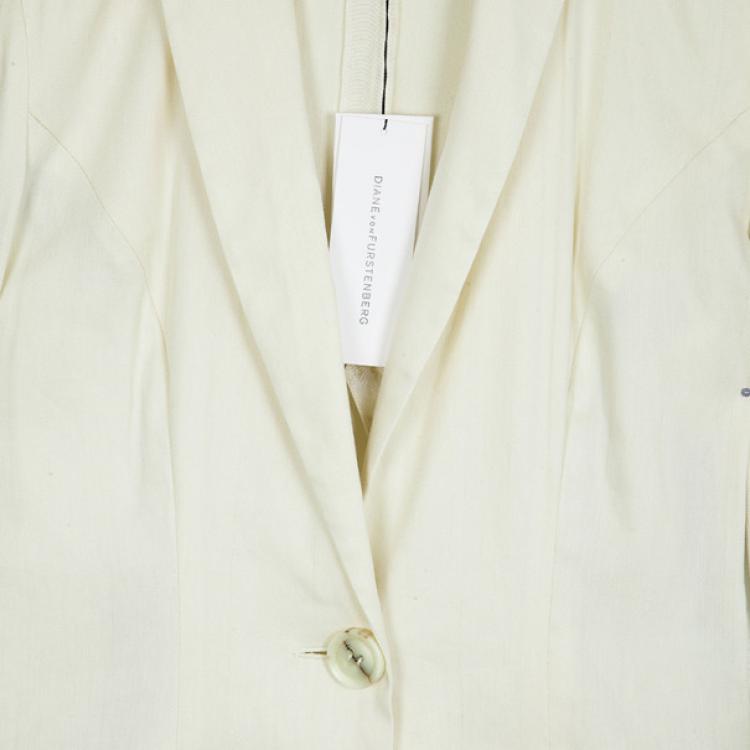 Pre Owned Diane Von Furstenberg Offwhite Bianca Jacket S