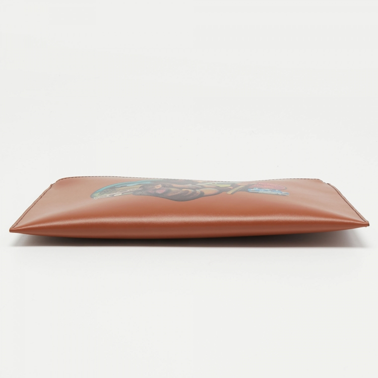 Pre Owned Dior Tan Leather On the Road Jack Kerouac Zip Pouch 