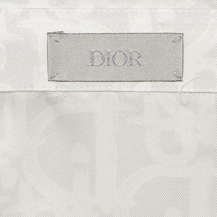 Pre Owned Dior Homme Grey Oblique Silk Shirt XS