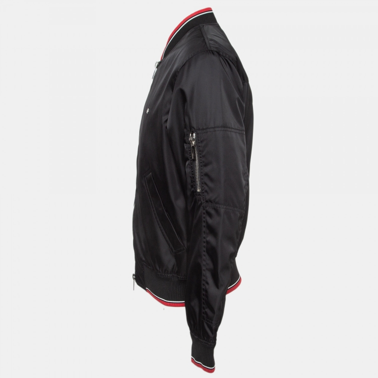 Pre Owned Dior Homme Black Nylon Bomber Jacket L