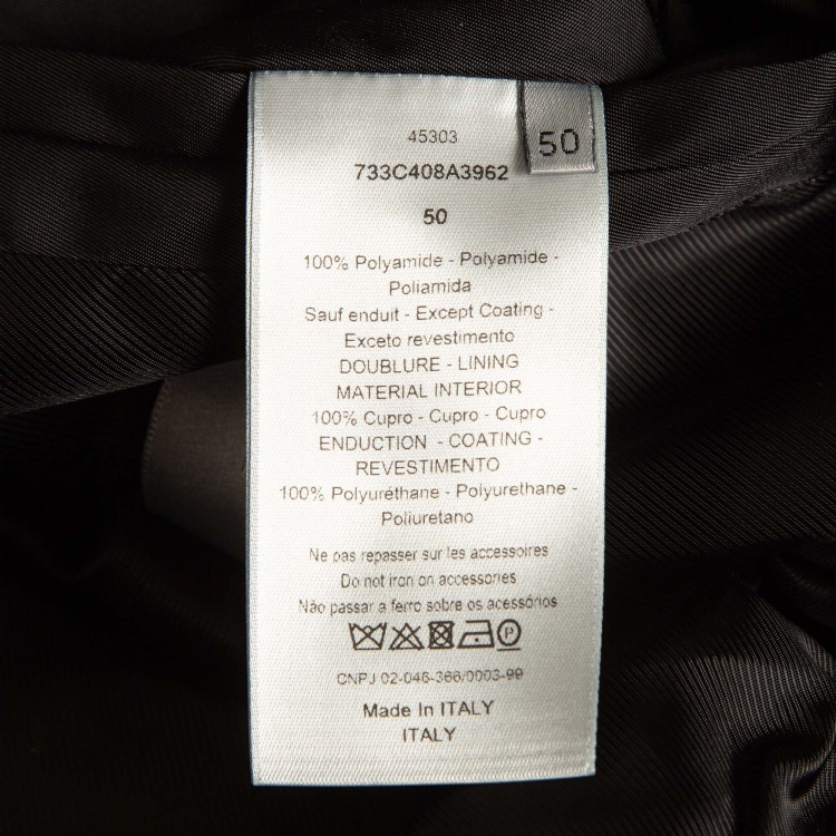 Pre Owned Dior Homme Black Nylon Bomber Jacket L