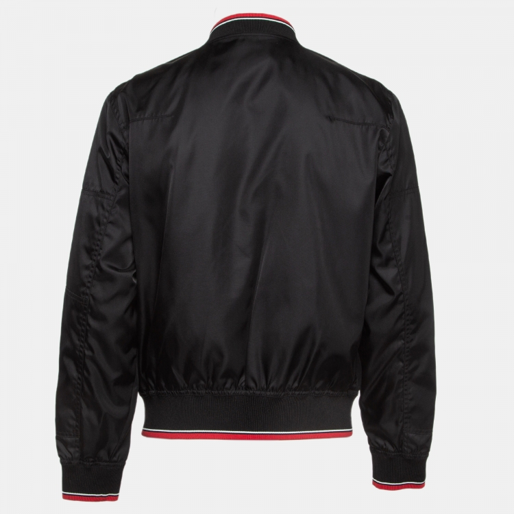 Pre Owned Dior Homme Black Nylon Bomber Jacket L