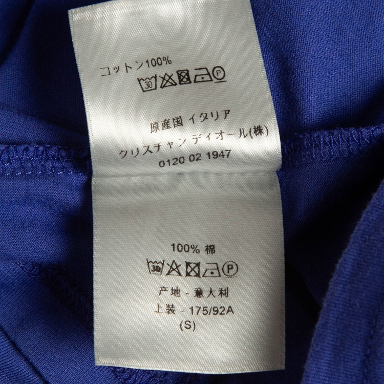 Pre Owned Dior Homme Blue CD Embroidered Jersey T-Shirt S