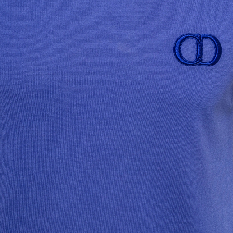 Pre Owned Dior Homme Blue CD Embroidered Jersey T-Shirt S