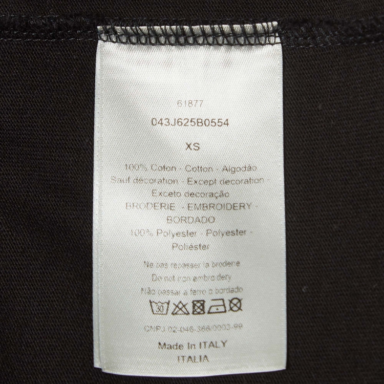 Pre Owned Dior Homme X Judy Blame Black Logo Embroidered Cotton T-Shirt XS
