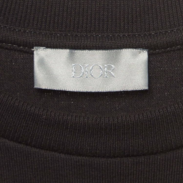 Pre Owned Dior Homme Black CD Embroidered Cotton T-Shirt XS