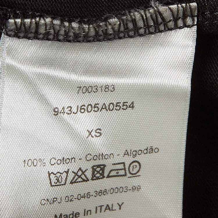 Pre Owned Dior Homme Black CD Embroidered Cotton T-Shirt XS