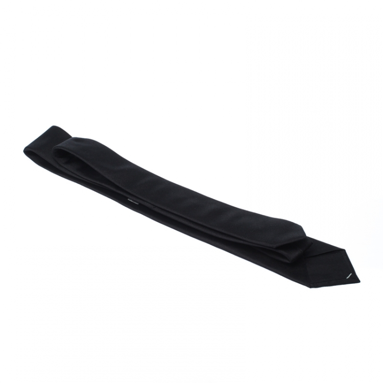 Pre Owned Dior Black Silk Skinny Tie 