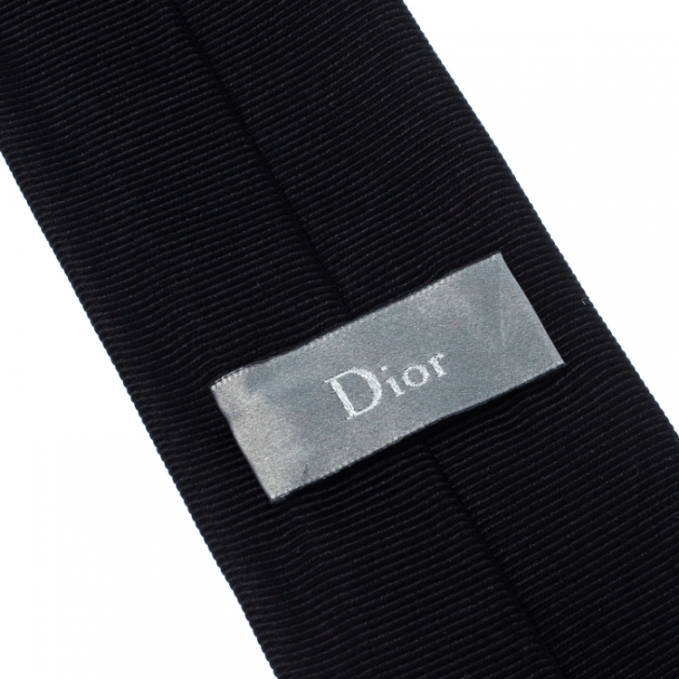 Pre Owned Dior Black Silk Skinny Tie 