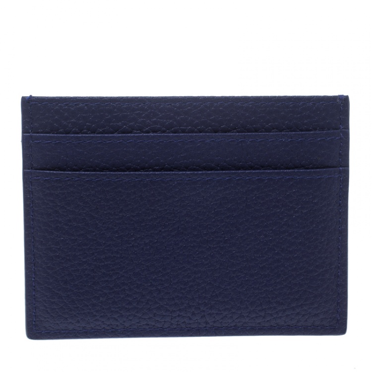 Pre Owned Dior Blue Leather Card Holder