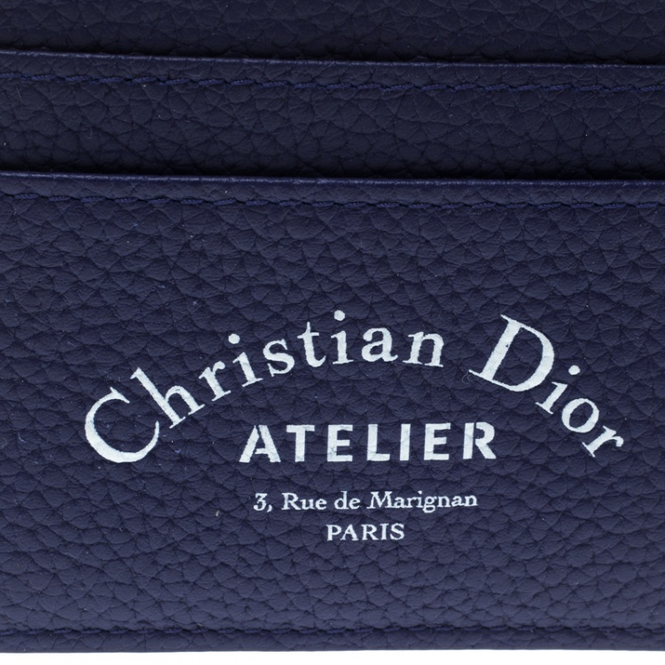 Pre Owned Dior Blue Leather Card Holder