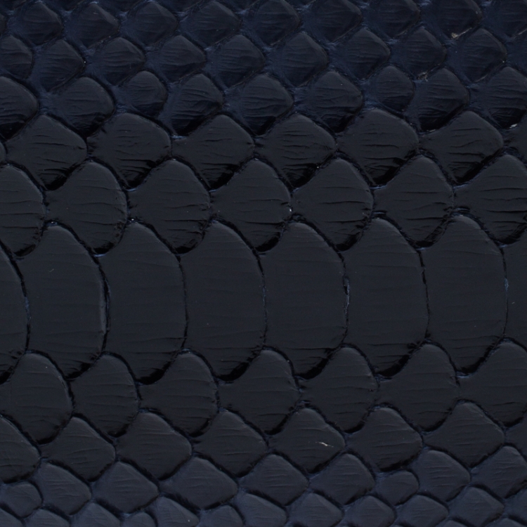 Pre Owned Dior Homme Navy Blue/Black Python Bifold Wallet