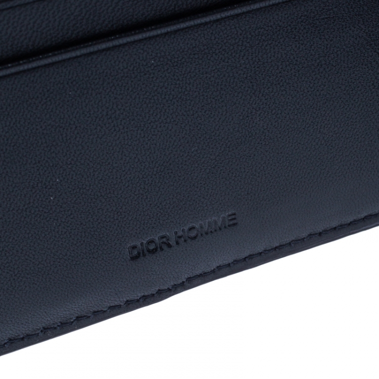 Pre Owned Dior Homme Navy Blue/Black Python Bifold Wallet