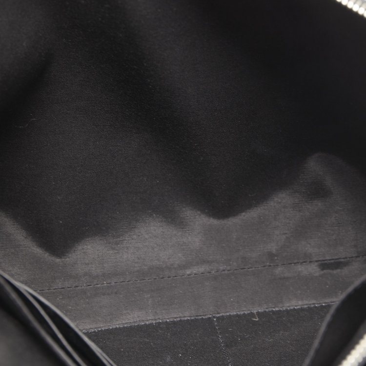 Pre Owned Dior Black Leather Wristlet Zip Pouch