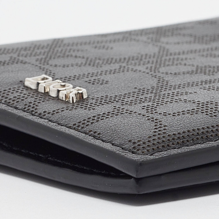 Pre Owned Dior Black Oblique Galaxy Leather Bifold Wallet