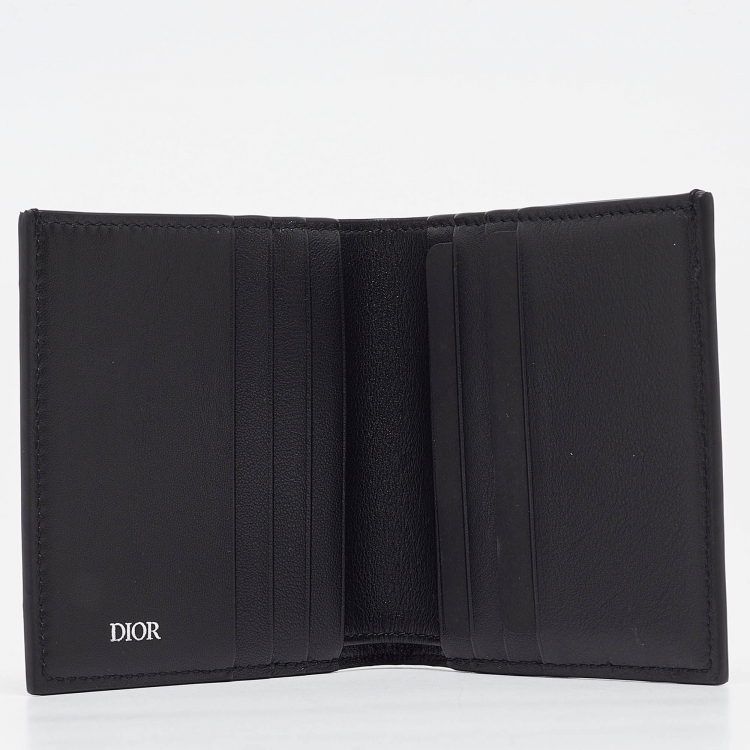 Pre Owned Dior Black Oblique Galaxy Leather Bifold Wallet