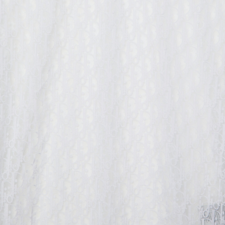 Pre Owned Dior Homme White Oblique Jersey Sheer T-Shirt M