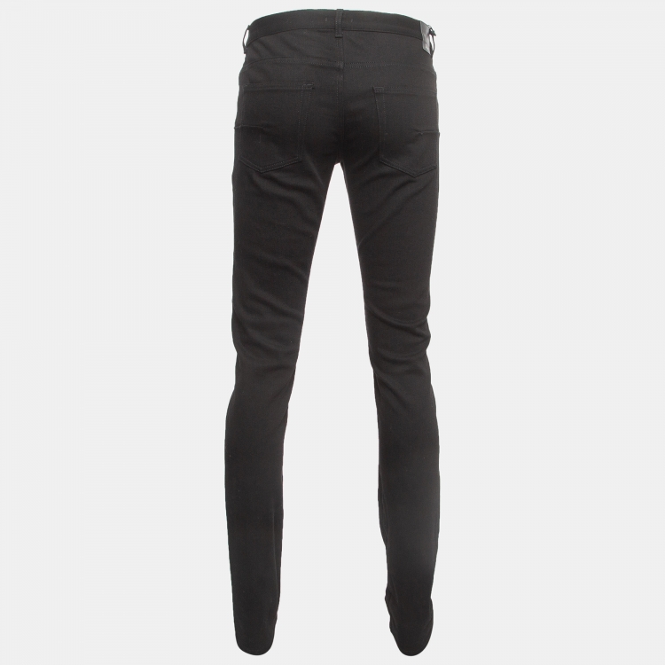 Pre Owned Dior Black Logo Printed Denim Jeans M Waist 32"