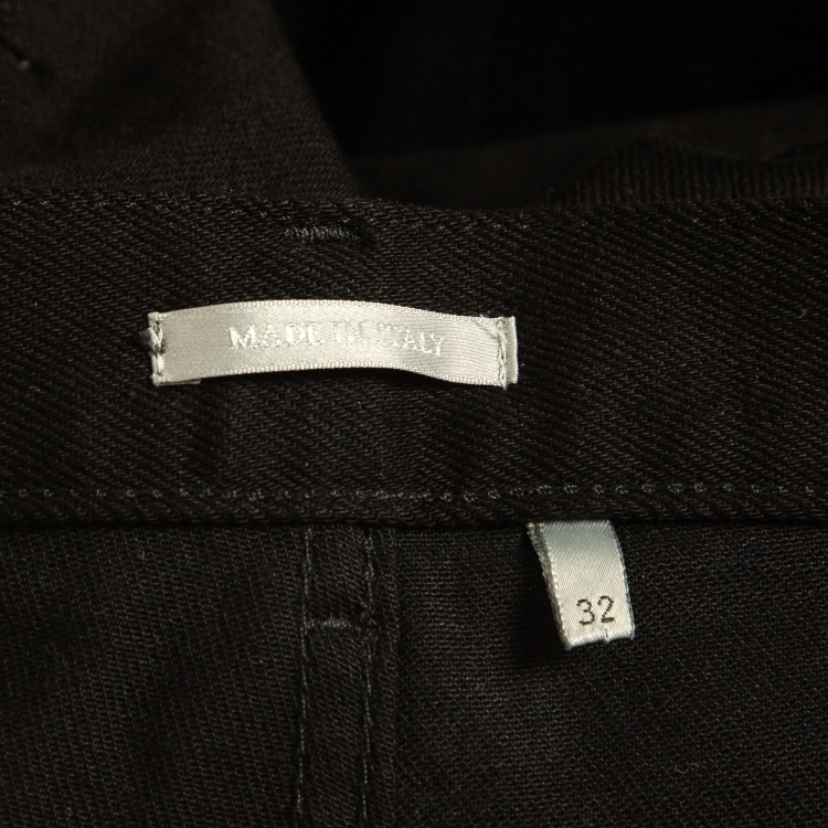 Pre Owned Dior Black Logo Printed Denim Jeans M Waist 32"