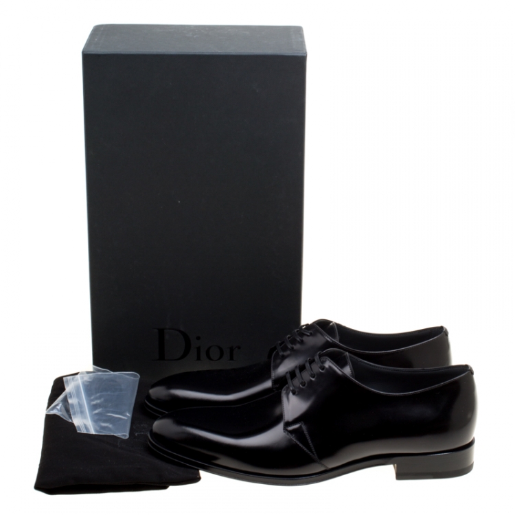 Pre Owned Dior Black Leather Lace Up Derby Size 41
