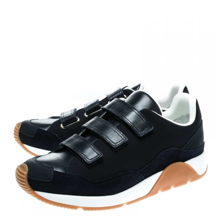 Pre Owned Dior Navy Blue Leather Velcro Platform Sneakers Size 44.5