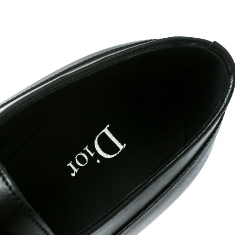 Pre Owned Dior Black Leather Lace Up Derby Size 42