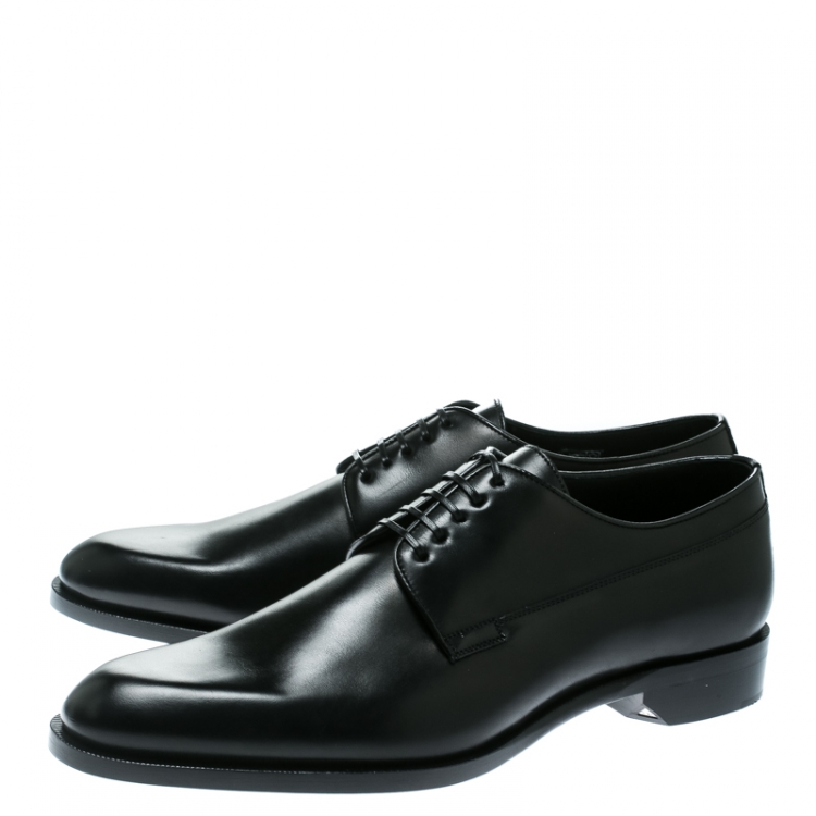 Pre Owned Dior Black Leather Lace Up Derby Size 42