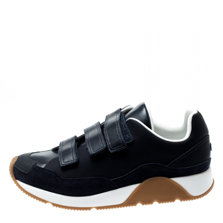 Pre Owned Dior Navy Blue Leather Velcro Platform Sneakers Size 42.5
