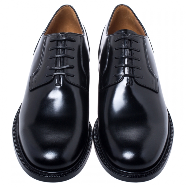 Pre Owned Dior Black Leather Lace Up Derby Size 42