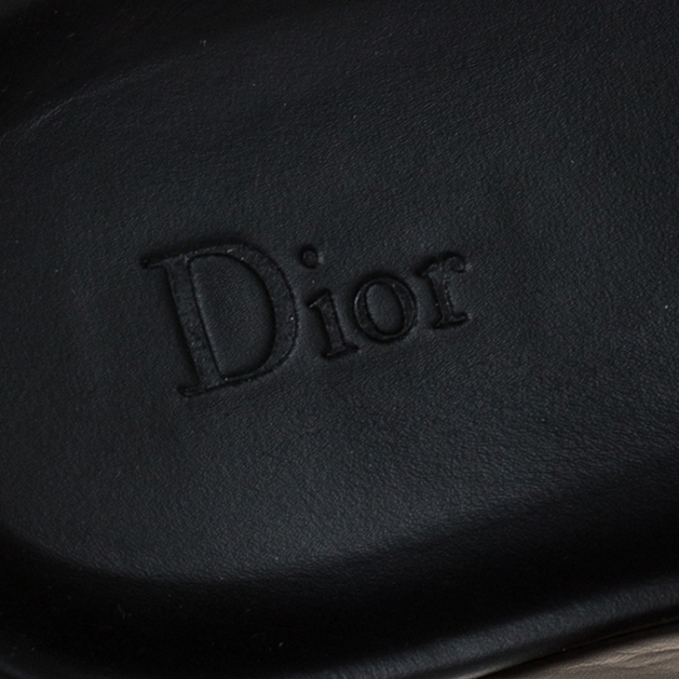 Pre Owned Dior Homme Black Snakeskin Flat Slides Size 43.5