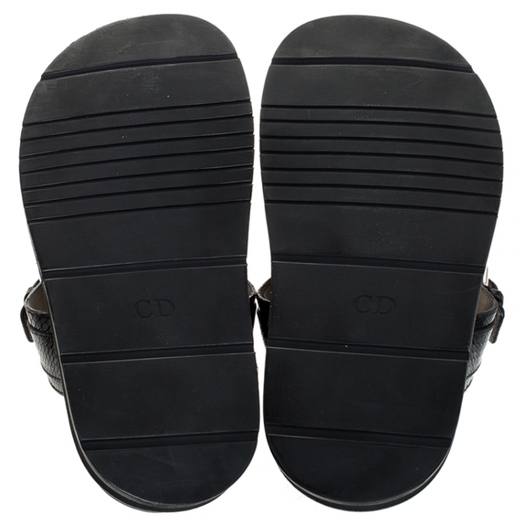 Pre Owned Dior Homme Black Snakeskin Flat Slides Size 43.5