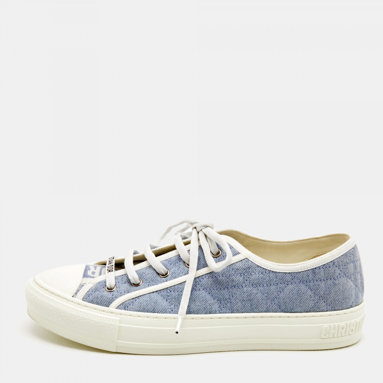 Dior Blue Cannage Quilted Canvas Walk'n'Dior Low Top Sneakers Size 42 ...