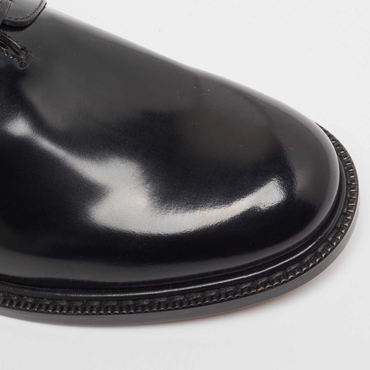 Pre Owned Dior Black Leather Lace Up Derby Size 42