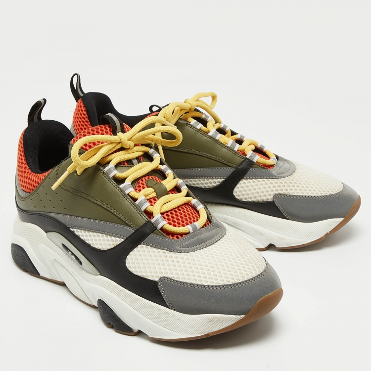 Pre Owned Dior Multicolor Mesh and Fabric B22 Sneakers Size 46