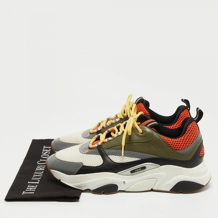 Pre Owned Dior Multicolor Mesh and Fabric B22 Sneakers Size 46