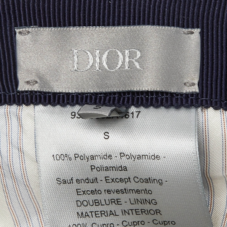 Pre Owned Dior Homme Grey/Navy Blue Oblique Print Baseball Cap S