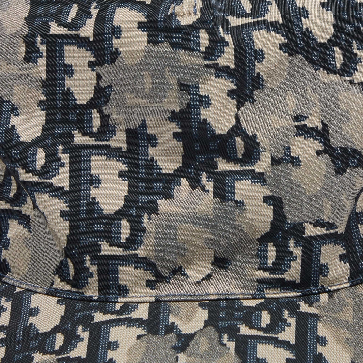 Pre Owned Dior Homme Grey/Navy Blue Oblique Print Baseball Cap S