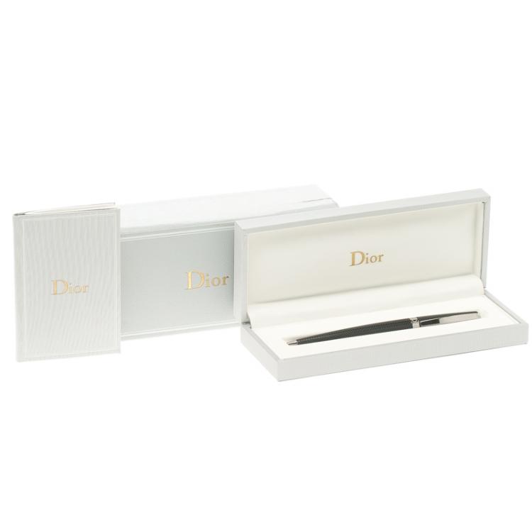 Pre Owned Dior Black Textured Lacquer Ball Point Pen