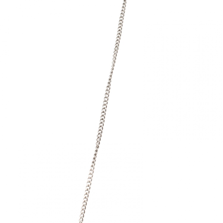 Pre Owned Dior Homme Silver Tone Black Toggle Chain