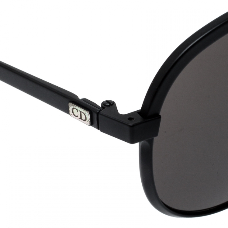 Pre Owned Dior Homme Black Matte/ Black AL13.6 Aviator Sunglasses