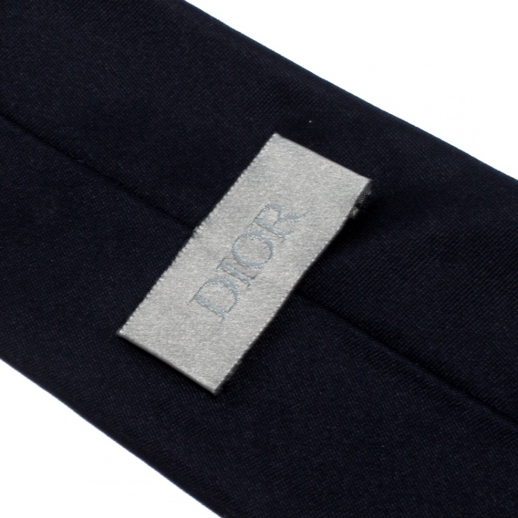 Pre Owned Dior Midnight Blue Classic Silk Tie