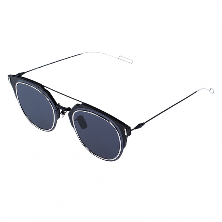 Pre Owned Dior Homme Matte Black /Blue Dior Composit 1.0 Square Sunglasses